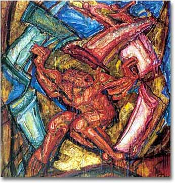painting entitled 'Samson, Destroying House of the Philistines', from 1989