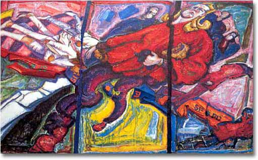 painting entitled 'The Curbs w/Big Red San Francisco Woman', from 1993